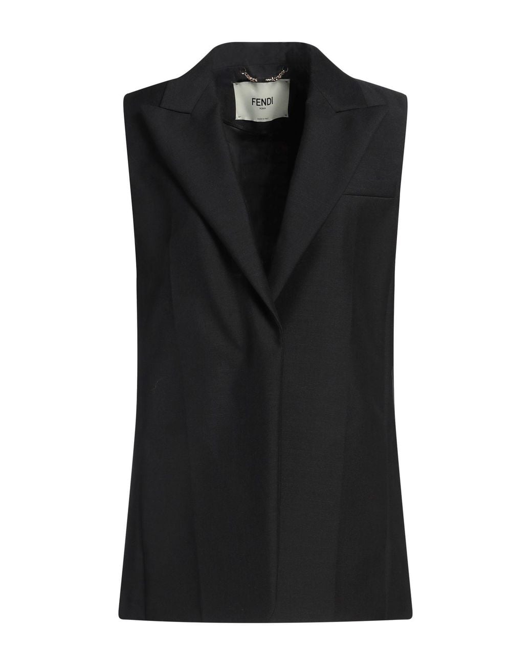 Fendi Black Tailored Vest Mohair Wool, Wool