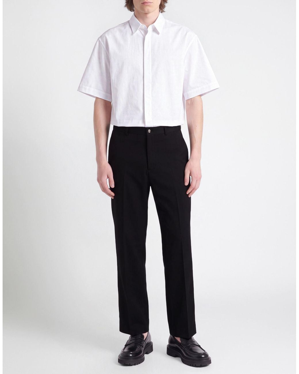 Second Layer Black Pants Virgin Wool, Elastane for men