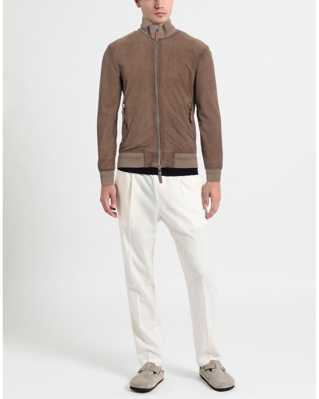 THE JACK AND JACKIE LEATHERS Brown Jacket for men