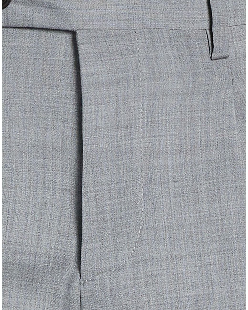 Manuel Ritz Gray Light Pants Wool, Elastane for men
