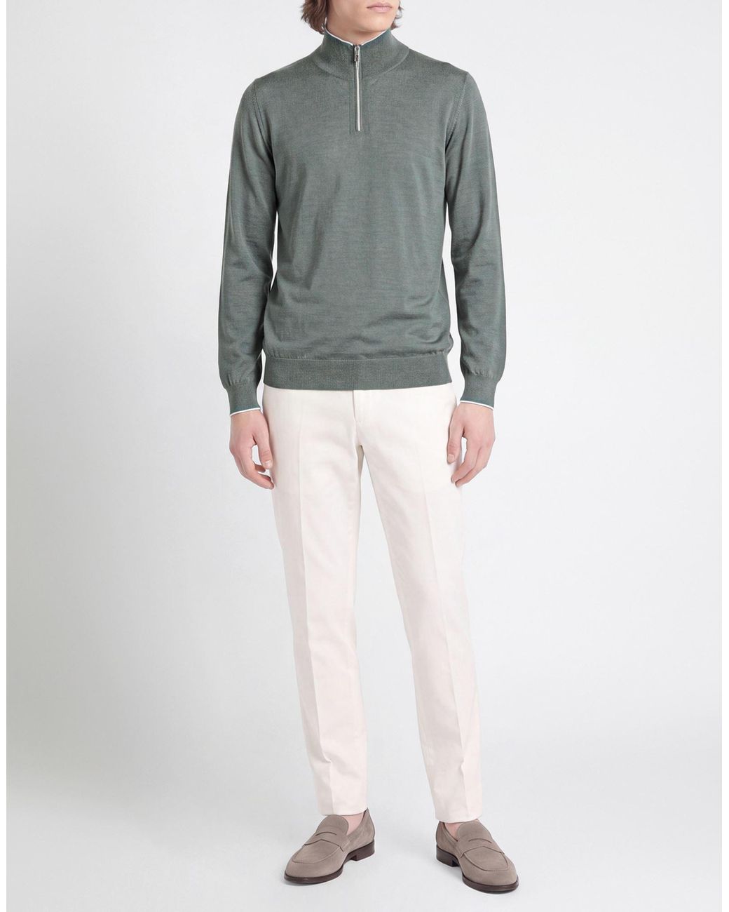 Fedeli Gray Sweater Cashmere, Silk for men