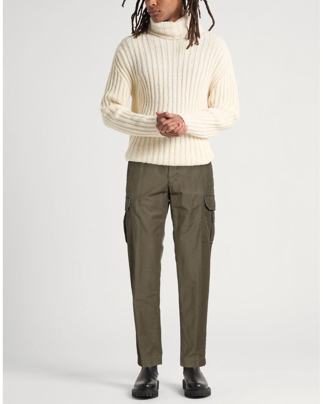 Incotex Gray Military Pants Cotton, Elastane for men