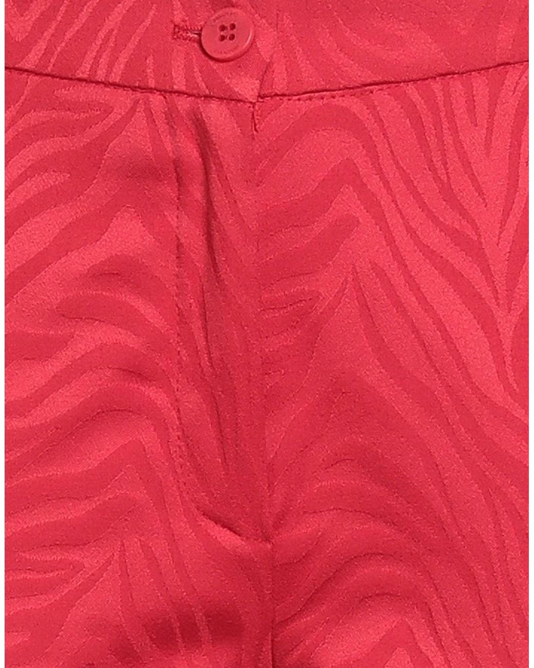 Caractere Red Pants Polyester, Viscose, Elastane