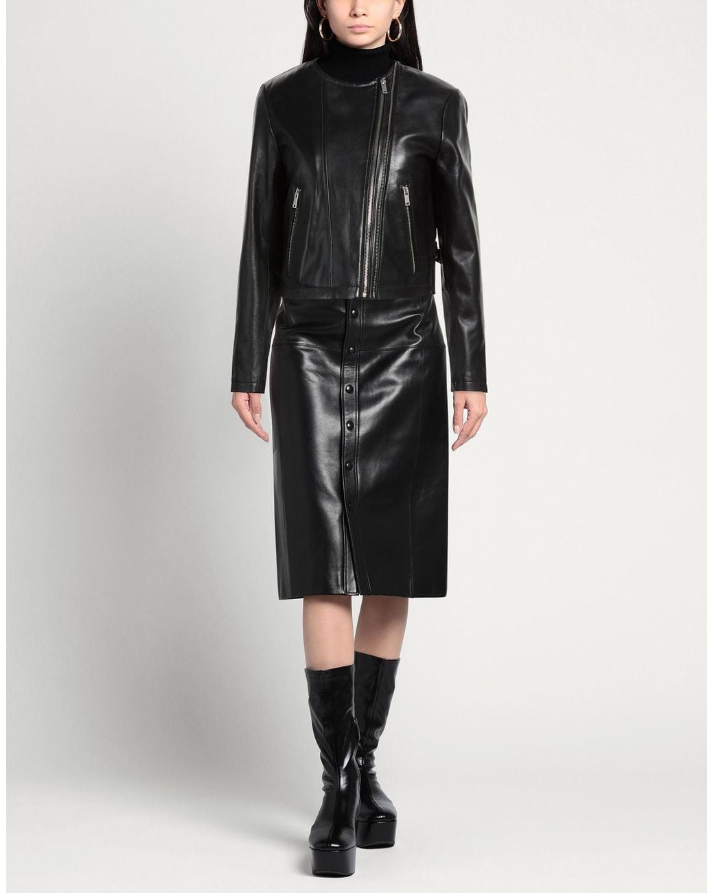 Bolongaro Trevor Black Bella Collarless Jacket Sheepskin
