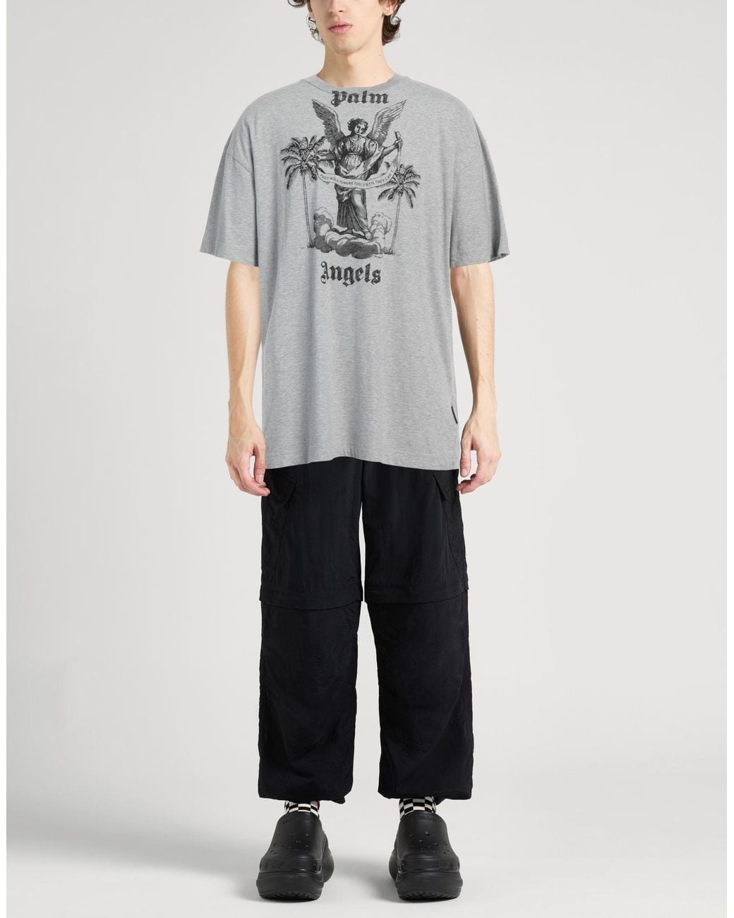 Palm Angels Gray T-Shirt Cotton for men