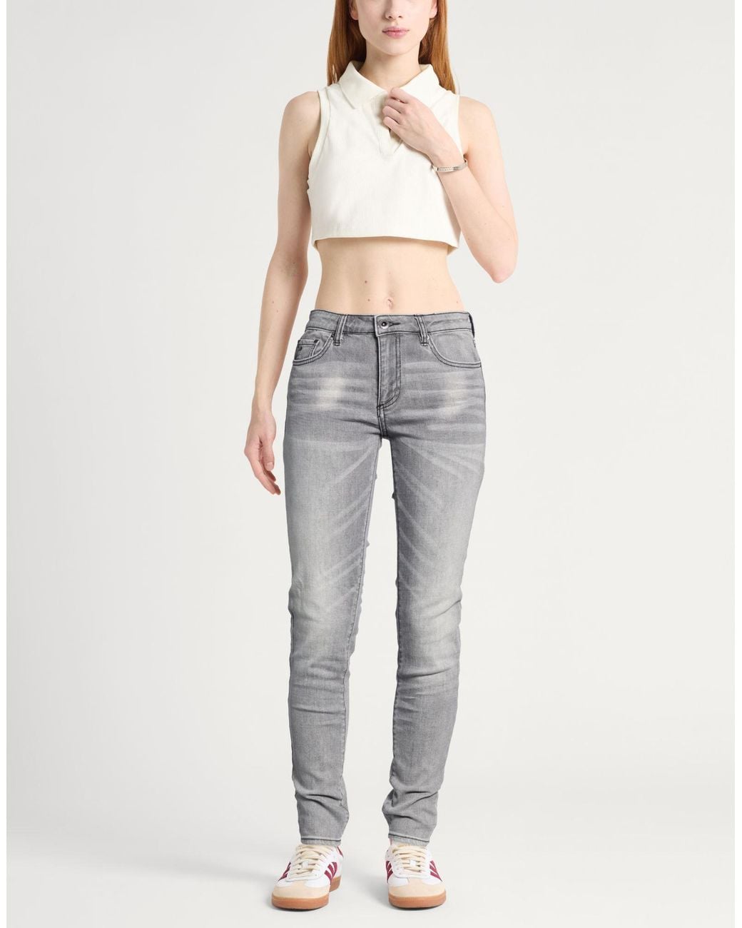 ARMANI EXCHANGE Gray Jeans Cotton, Polyester, Elastane