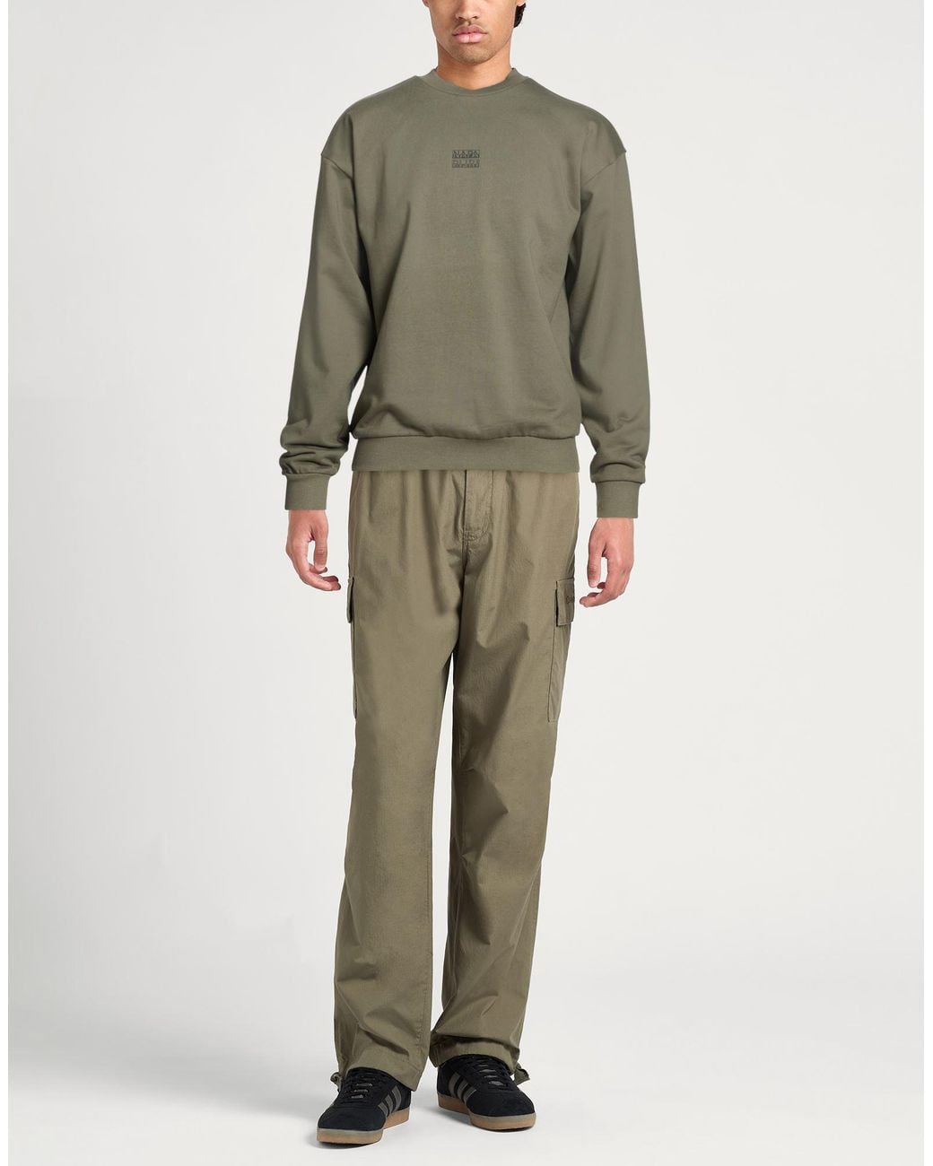Napapijri Green B-Elevated Logo C Sweatshirt Cotton for men