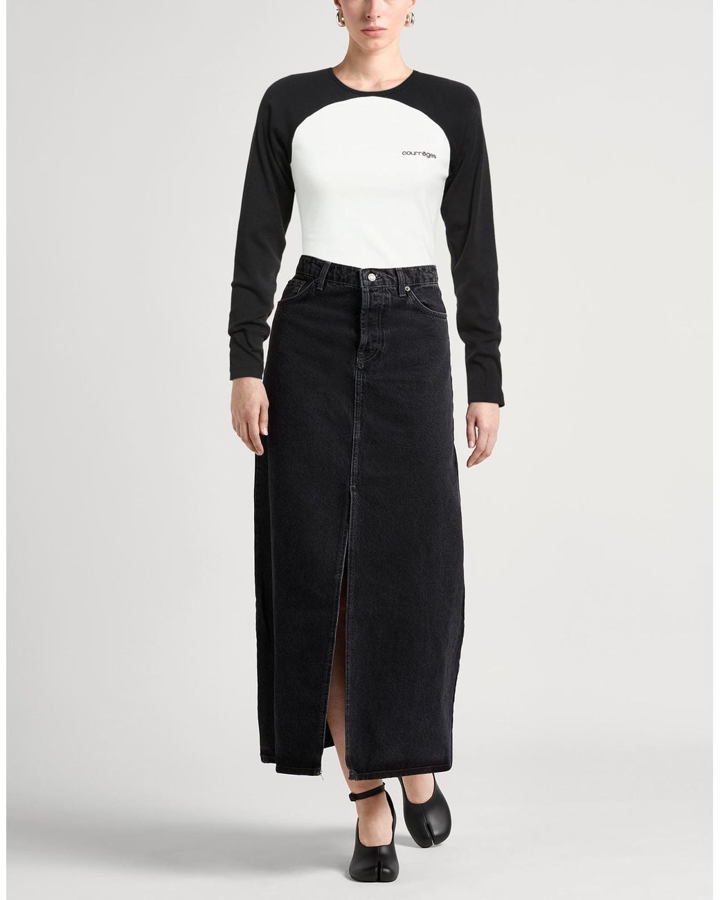 Courreges Black T-Shirt Cotton