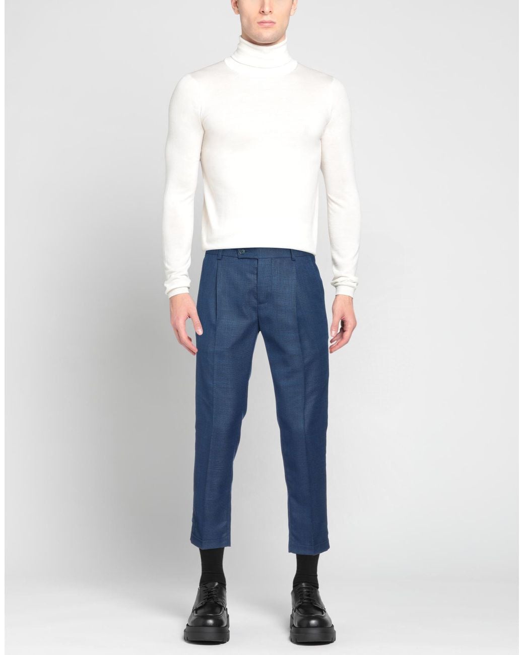 Daniele Alessandrini Blue Pants Polyester, Viscose, Elastane for men