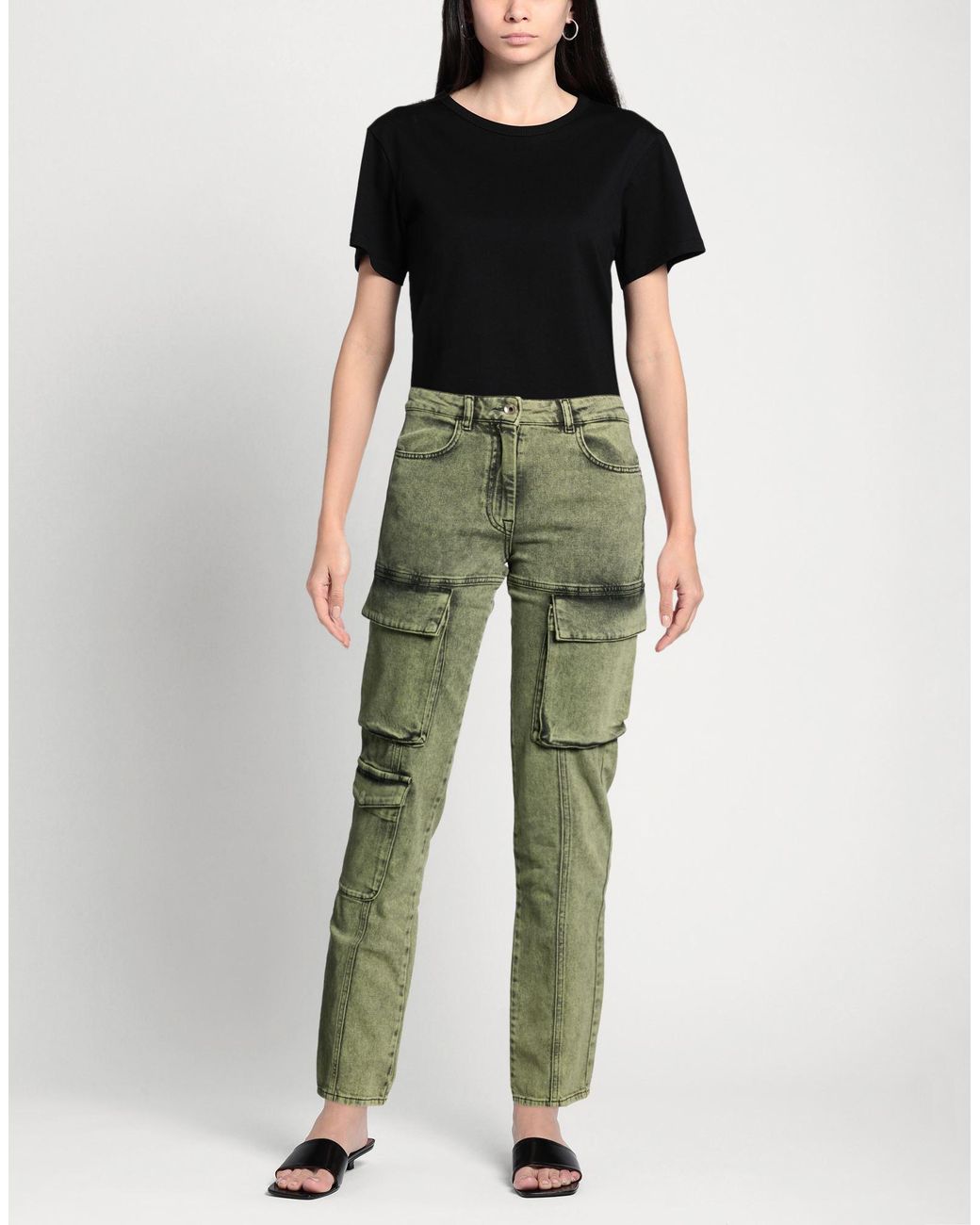 Patrizia Pepe Green Military Jeans Cotton, Elastane