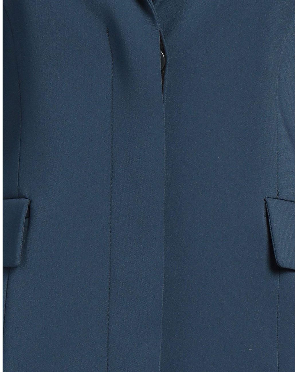 Patrizia Pepe Blue Essential Deep Mini Dress Polyester, Elastane