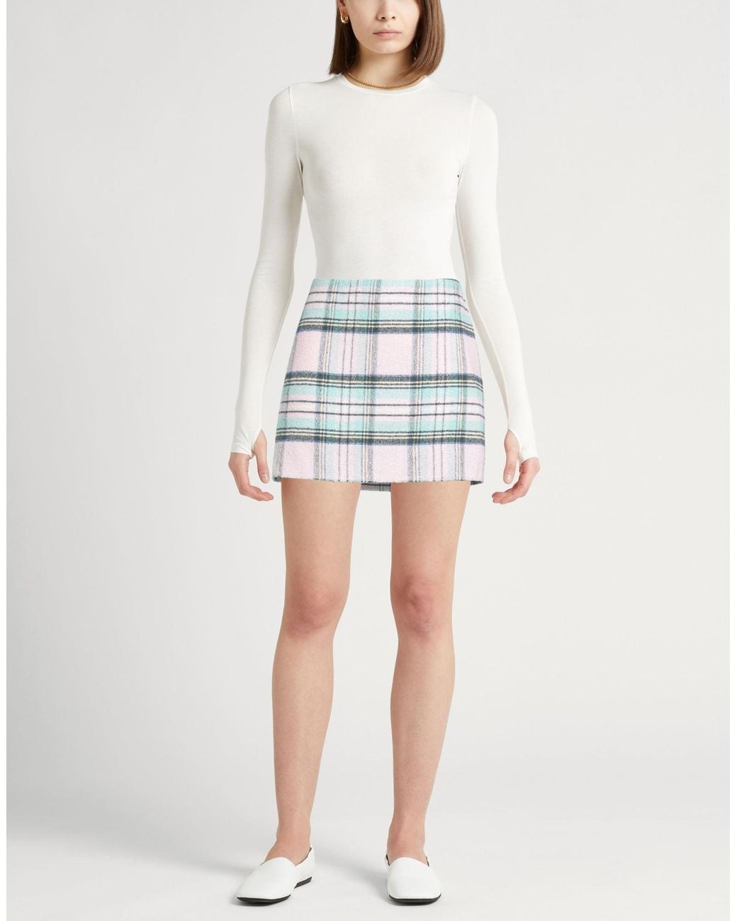 Jucca Gray Mini Skirt Cotton, Polyester, Linen