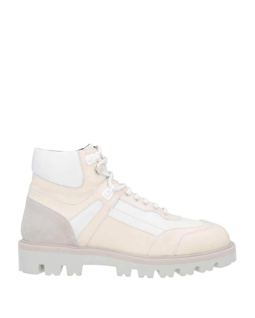 Sergio Rossi White Cream Ankle Boots Calfskin for men