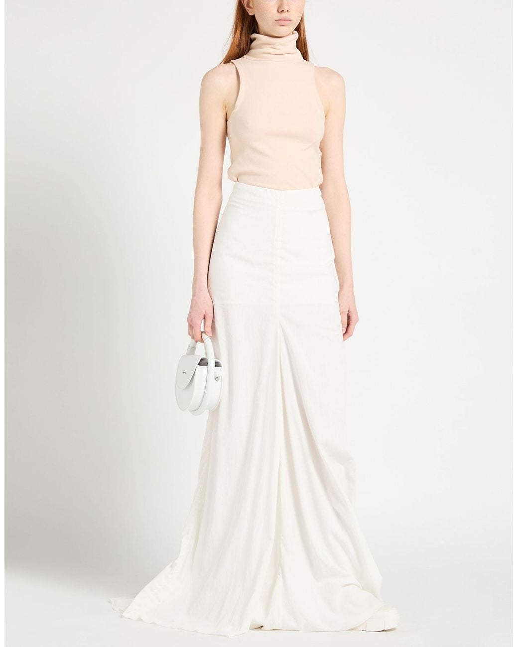 Ann Demeulemeester White Ivory Maxi Skirt Cotton