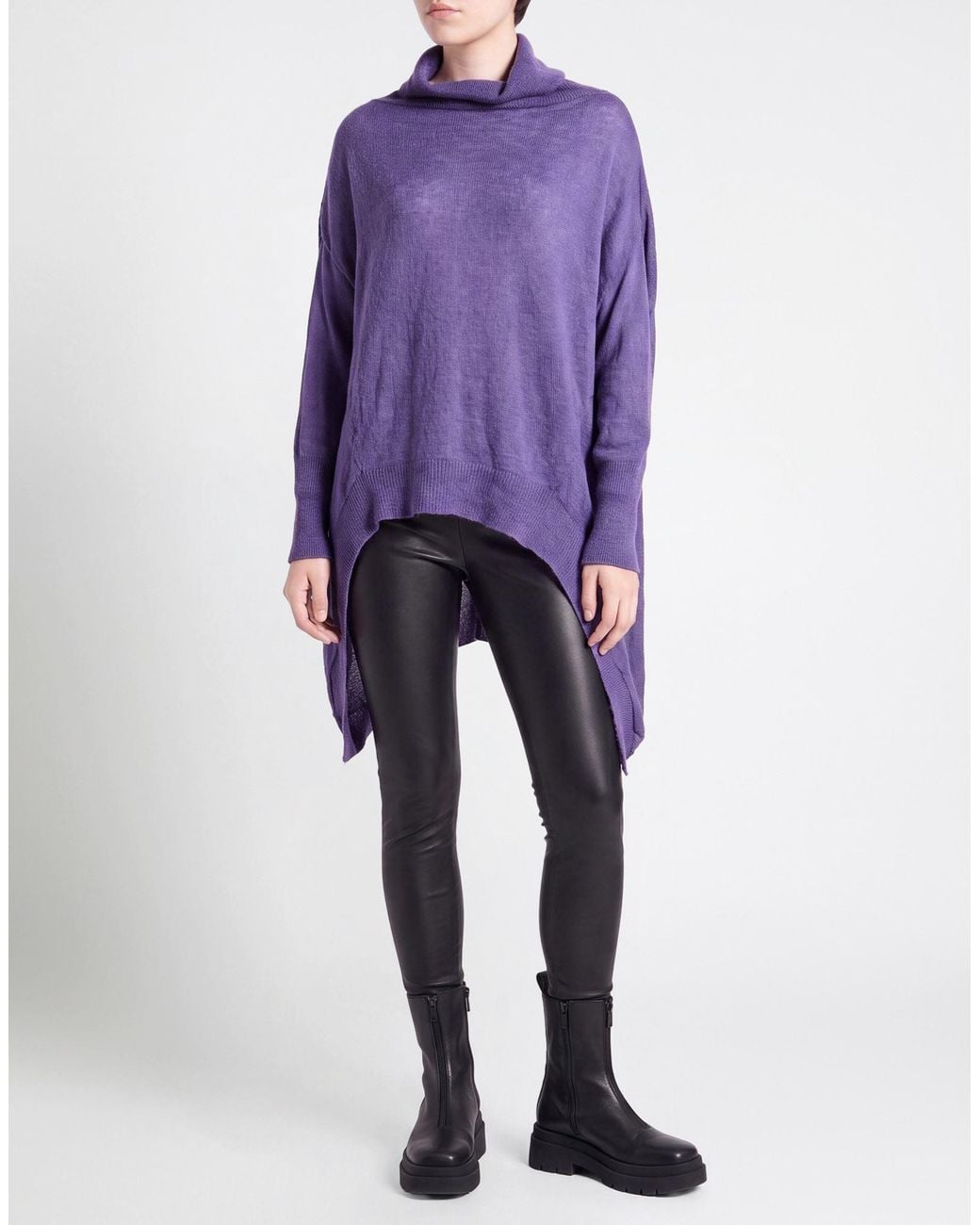 Manila Grace Purple Turtleneck Acrylic, Polyamide, Mohair Wool