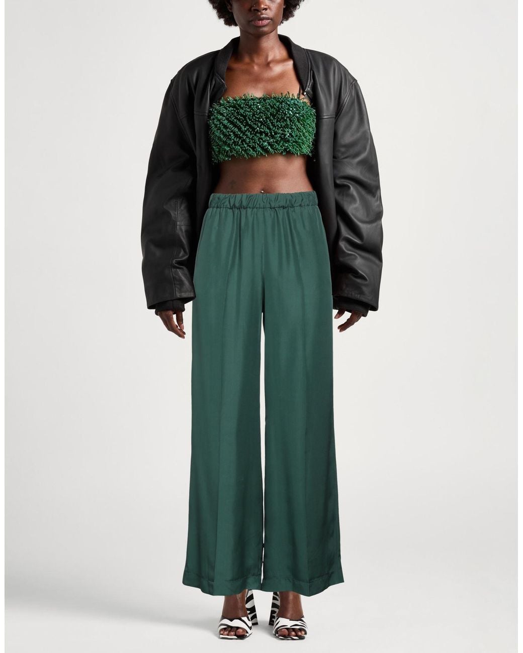 P.A.R.O.S.H. Green P.A.R.O..H. Pants Silk