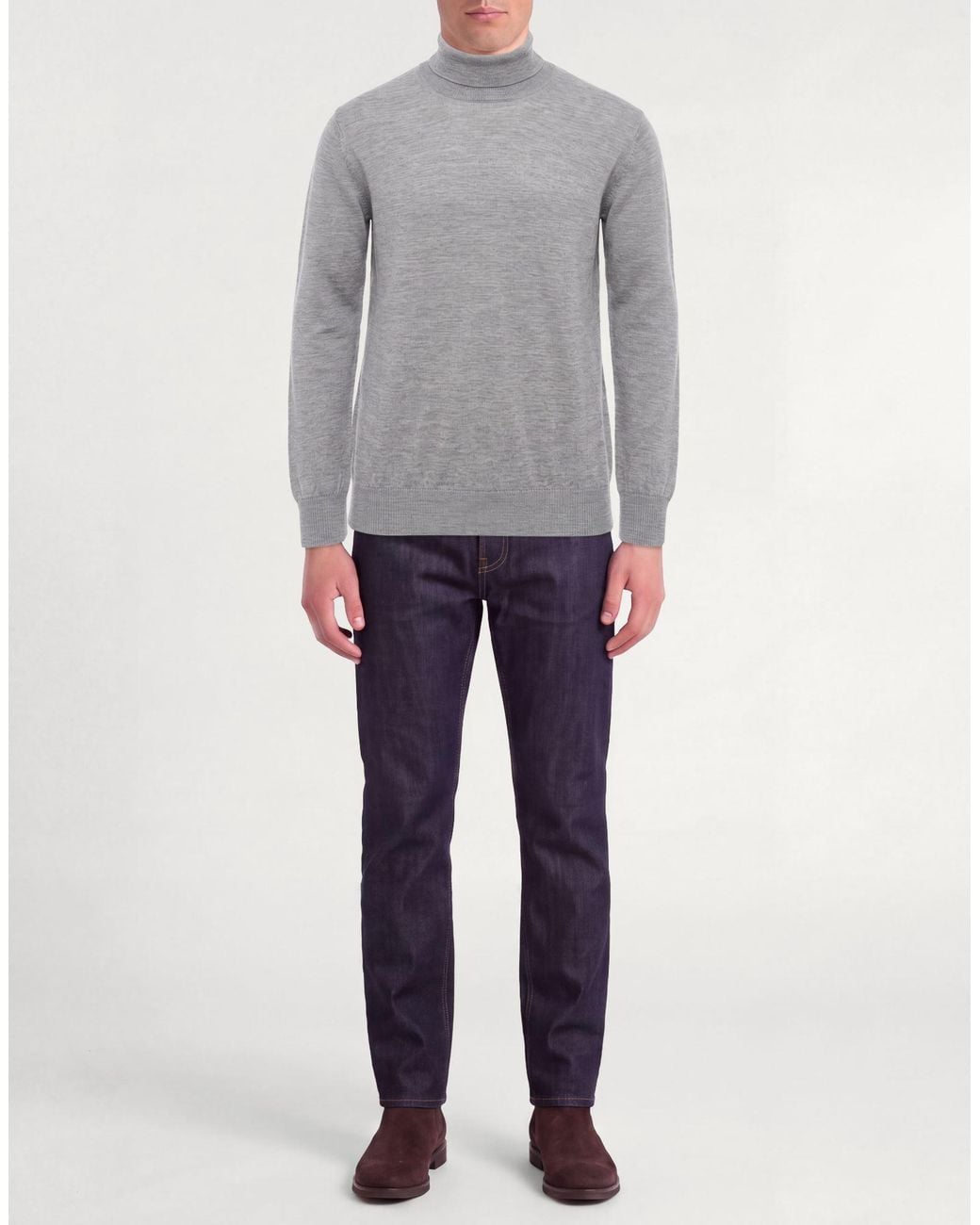 Lardini Gray Light Turtleneck Virgin Wool for men