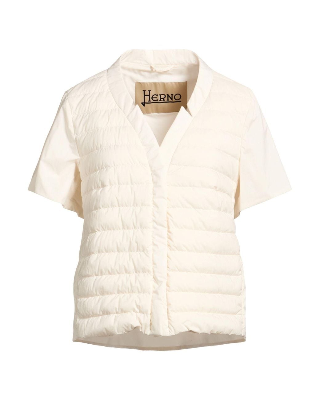 Herno White Ivory Puffer Polyamide