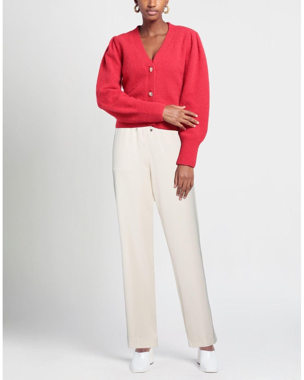 Dondup White Ivory Pants Polyester