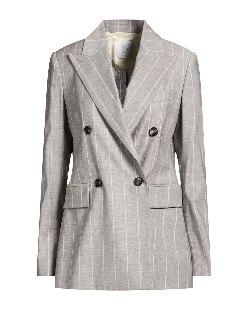 Eleventy Gray Blazer Wool, Viscose, Elastane