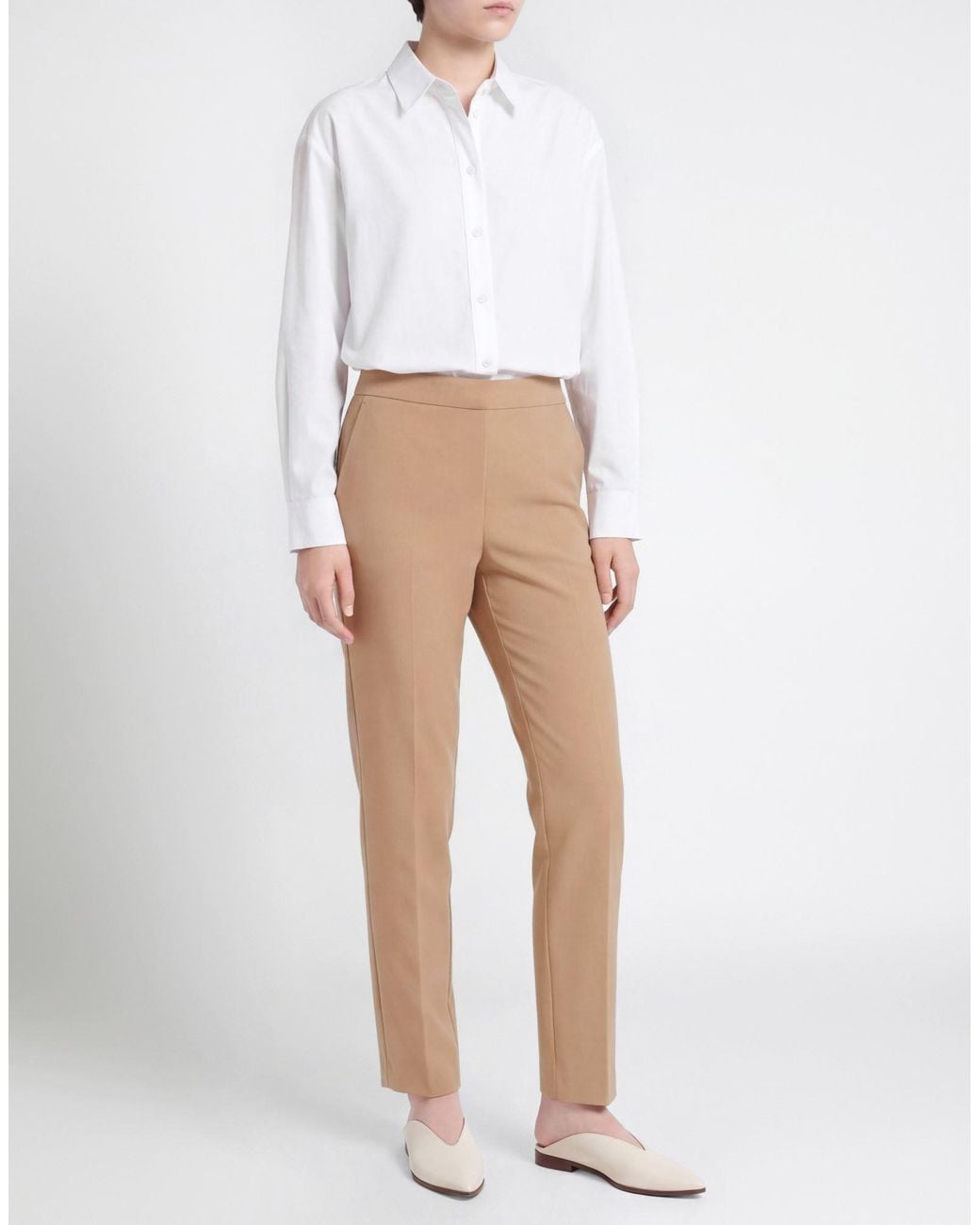 Nenette Natural Pants Polyester, Viscose, Elastane