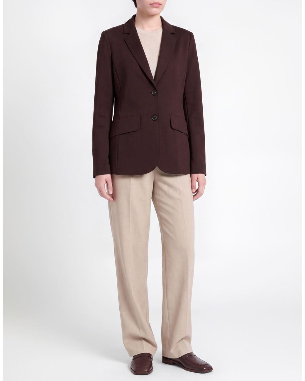 Caractere Brown Dark Blazer Viscose, Polyamide, Elastane