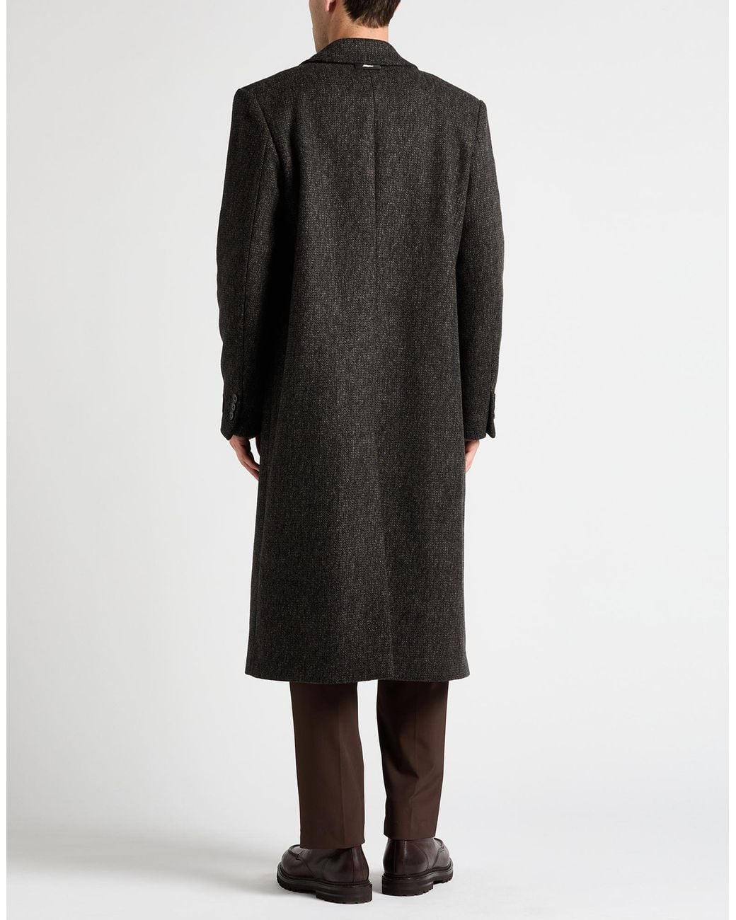 MSGM Black Coat Wool, Polyamide, Acrylic, Polyester for men