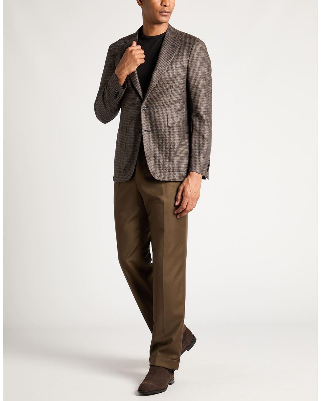 Canali Black Blazer Wool, Silk for men