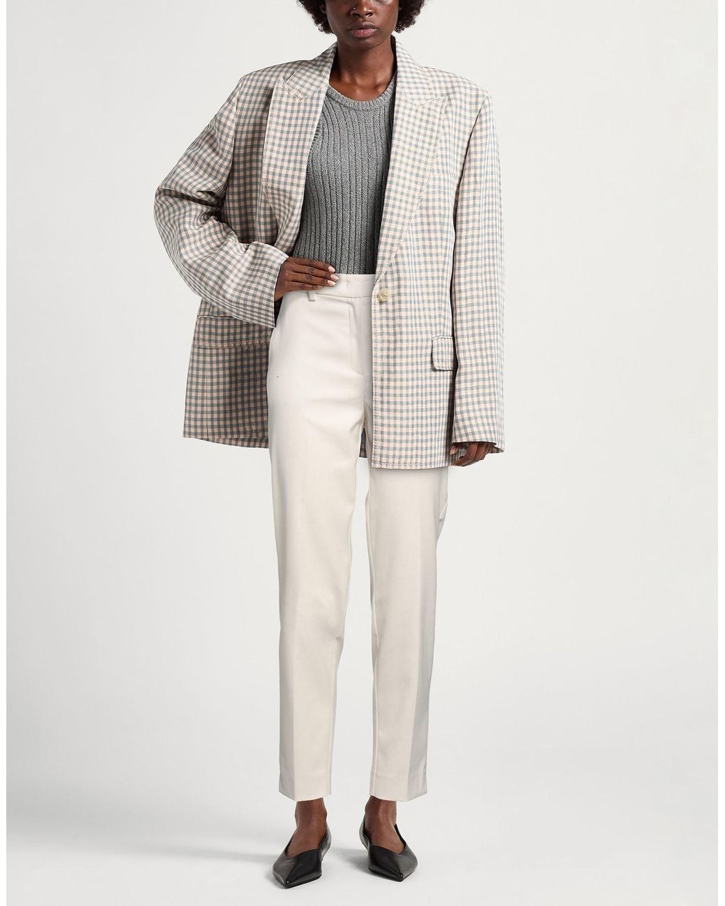 Pennyblack White Cream Pants Polyester, Viscose, Elastane