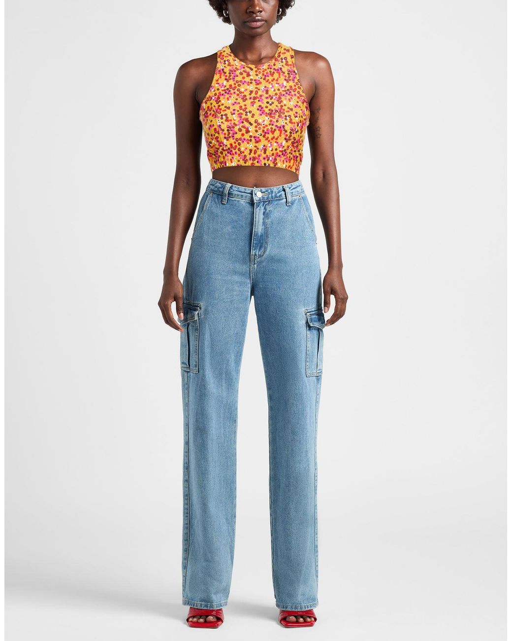 Maliparmi Orange Top Recycled Polyamide, Elastane