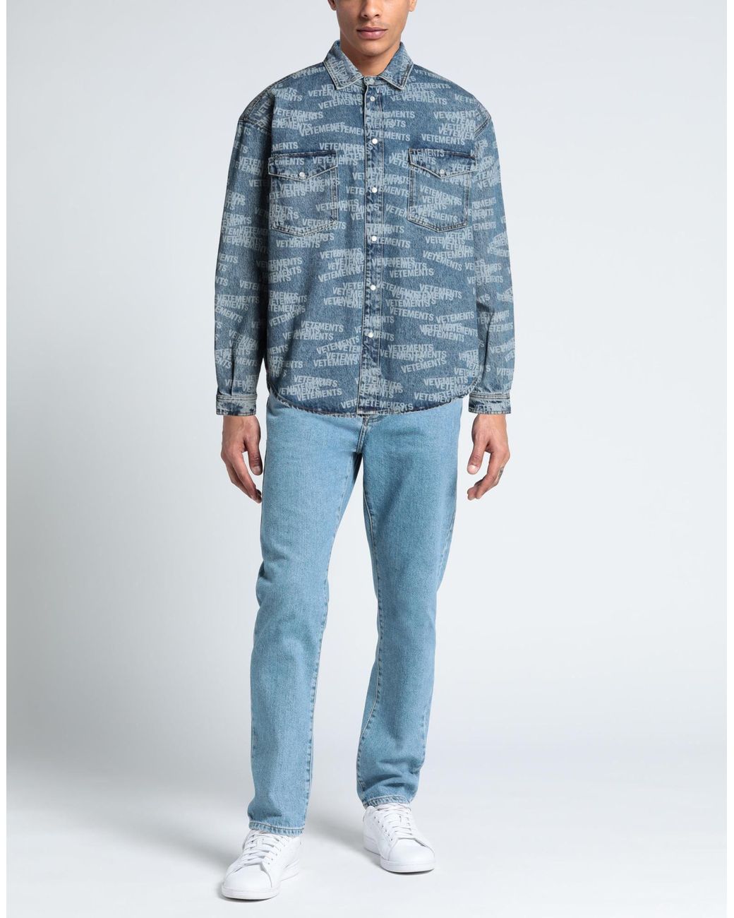 Vetements Denim Shirt in Blue for Men Lyst