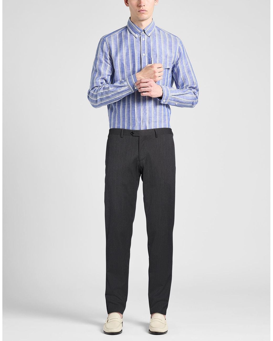Lardini Gray Charcoal Pants Virgin Wool, Elastane for men