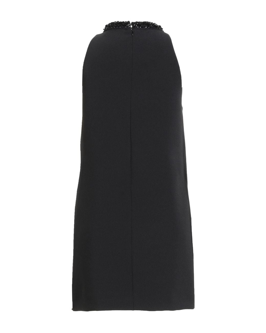 Sandro Black Mini Dress Polyester, Polyurethane