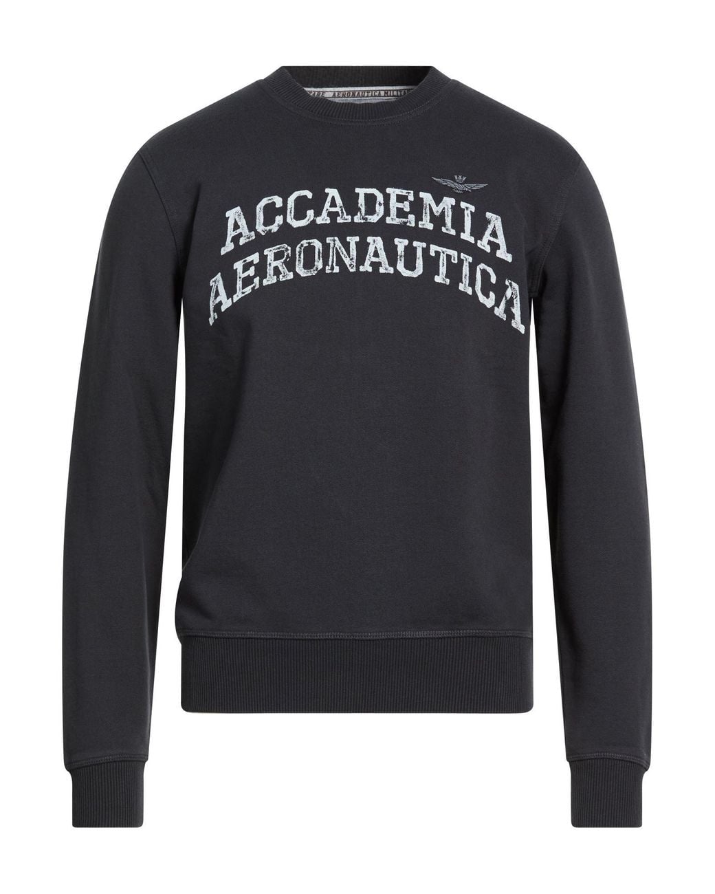 Aeronautica Militare Black Charcoal Sweatshirt Cotton for men