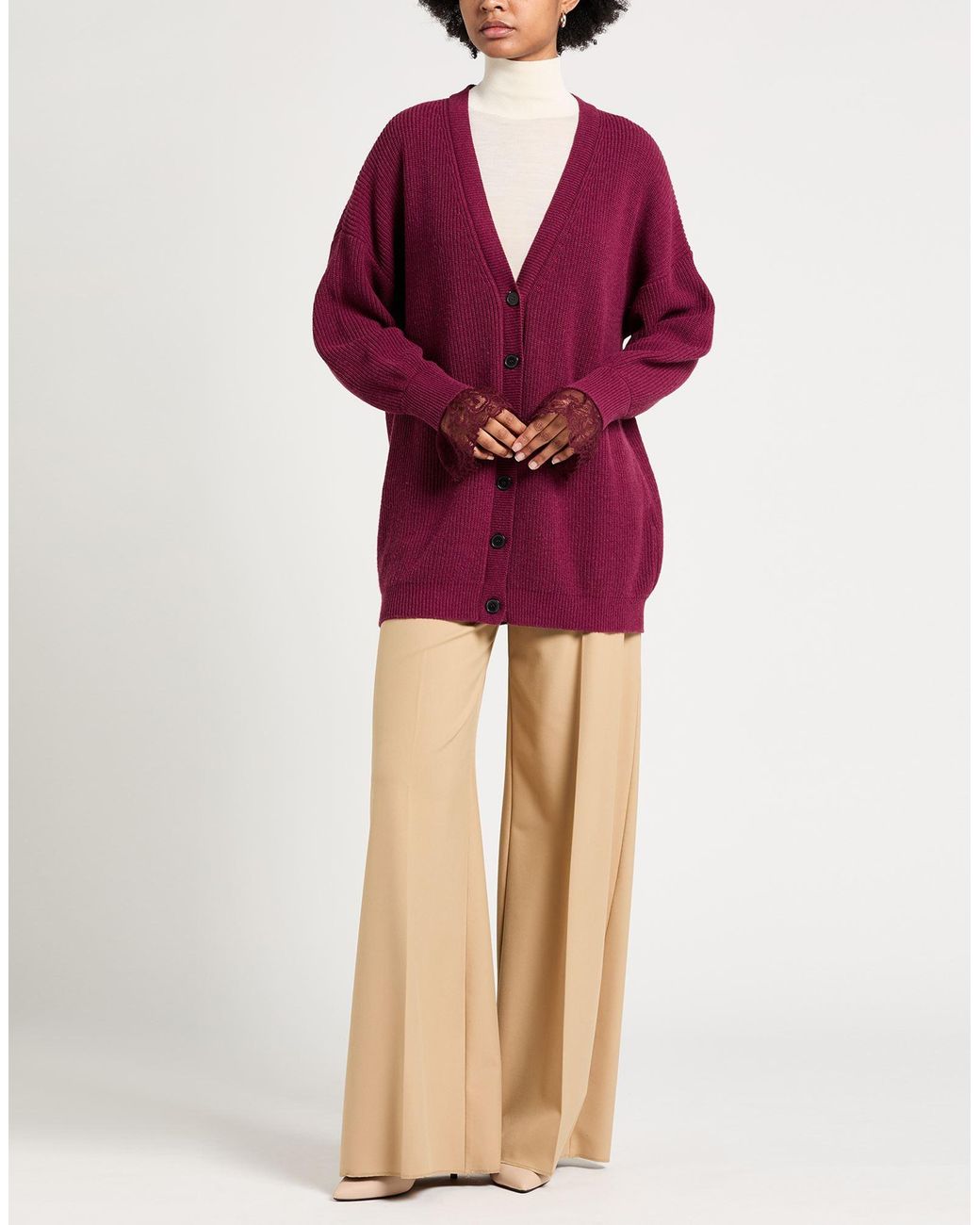 ViCOLO Purple Cardigan Viscose, Polyamide, Wool, Cashmere