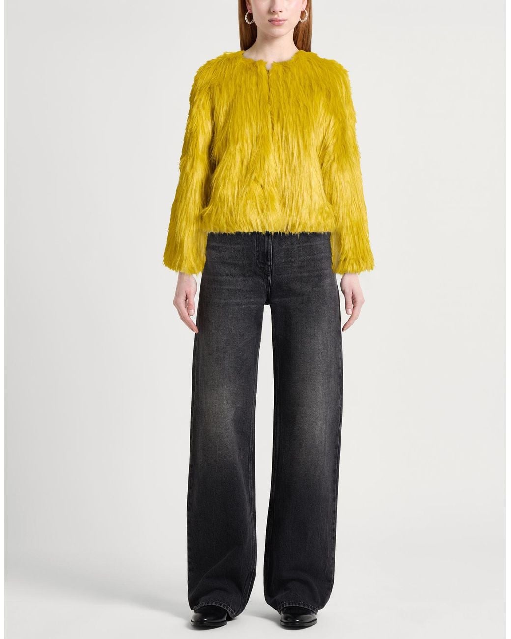 Pinko Yellow Shearling & Teddy