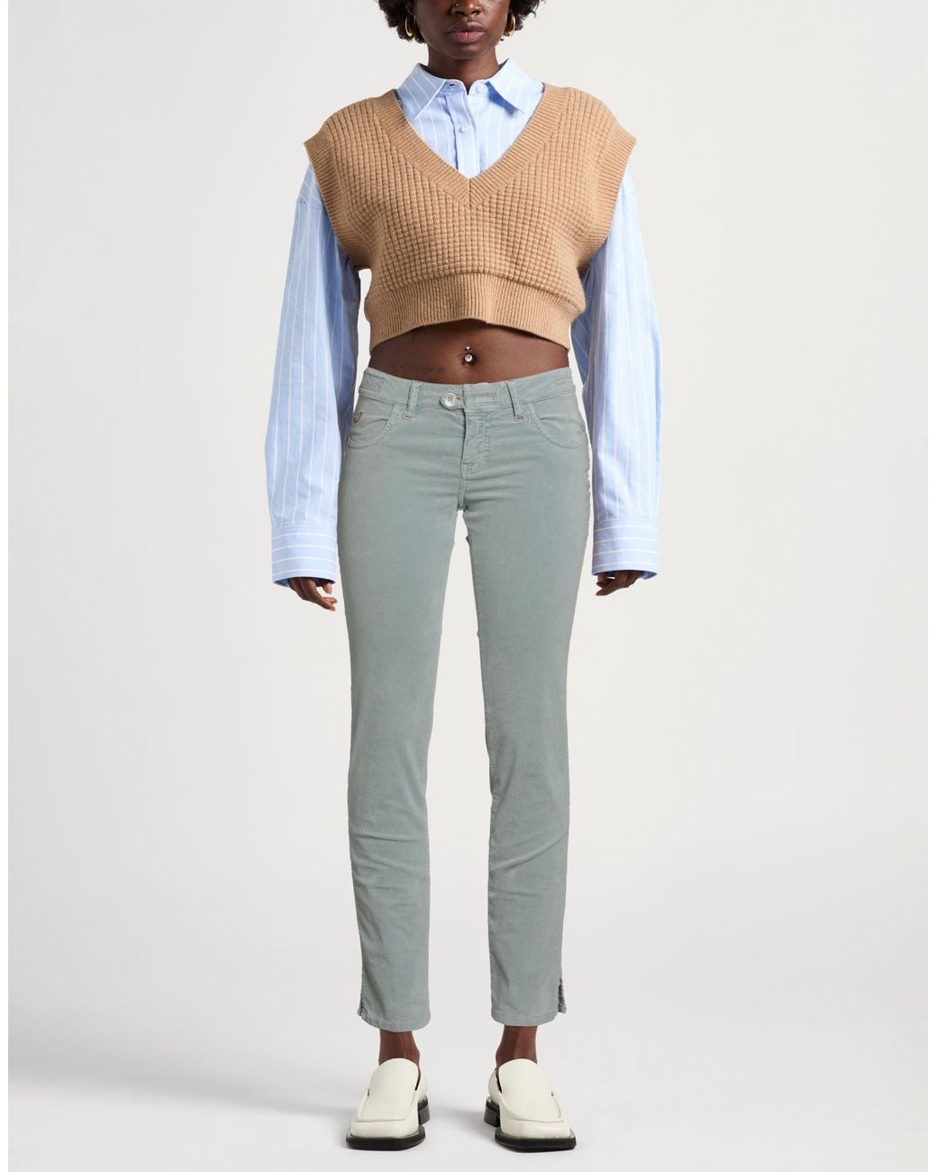 Jacob Cohen Gray Pants Cotton, Elastane
