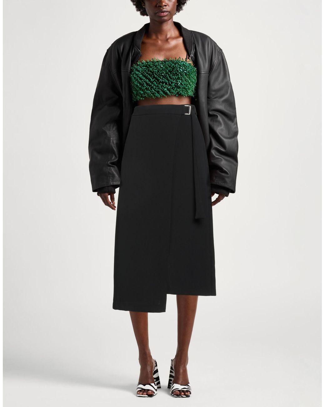 Jupe Midi Alpha Studio en coloris Black