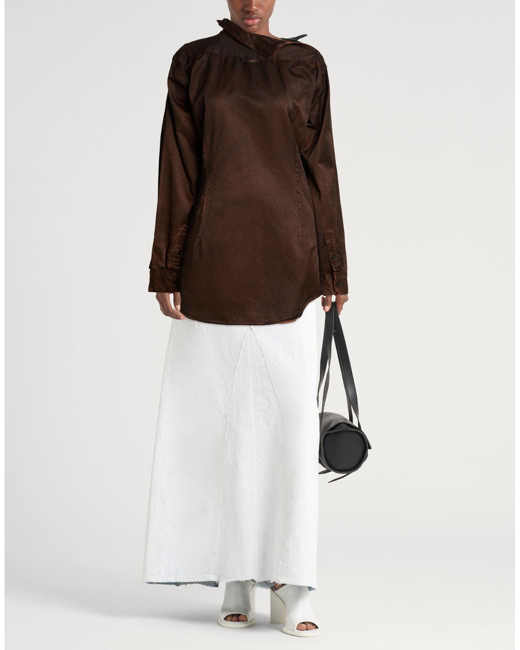 MM6 by Maison Margiela Brown Top Cotton, Viscose