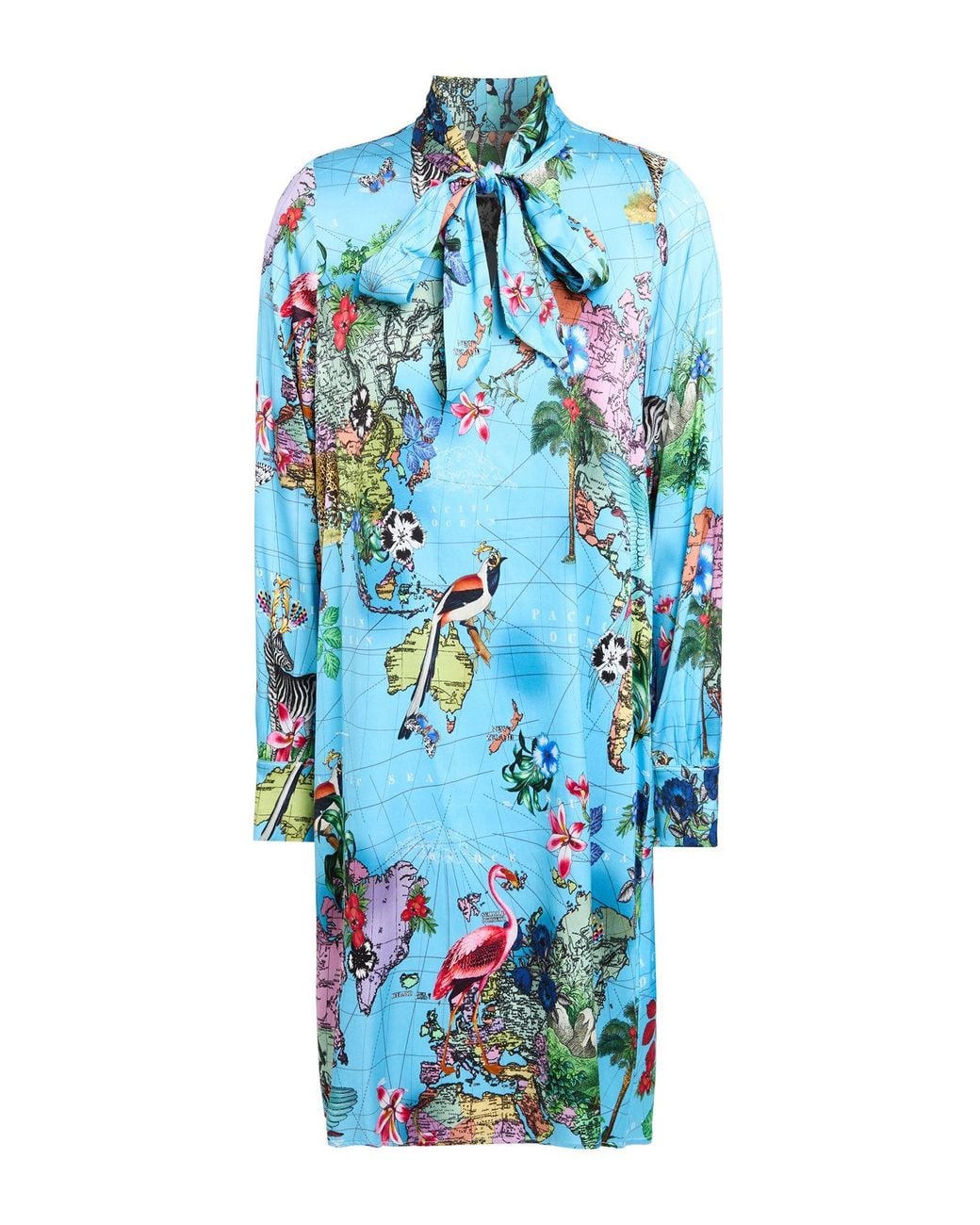 Shirtaporter Blue Mini Dress Viscose, Elastane