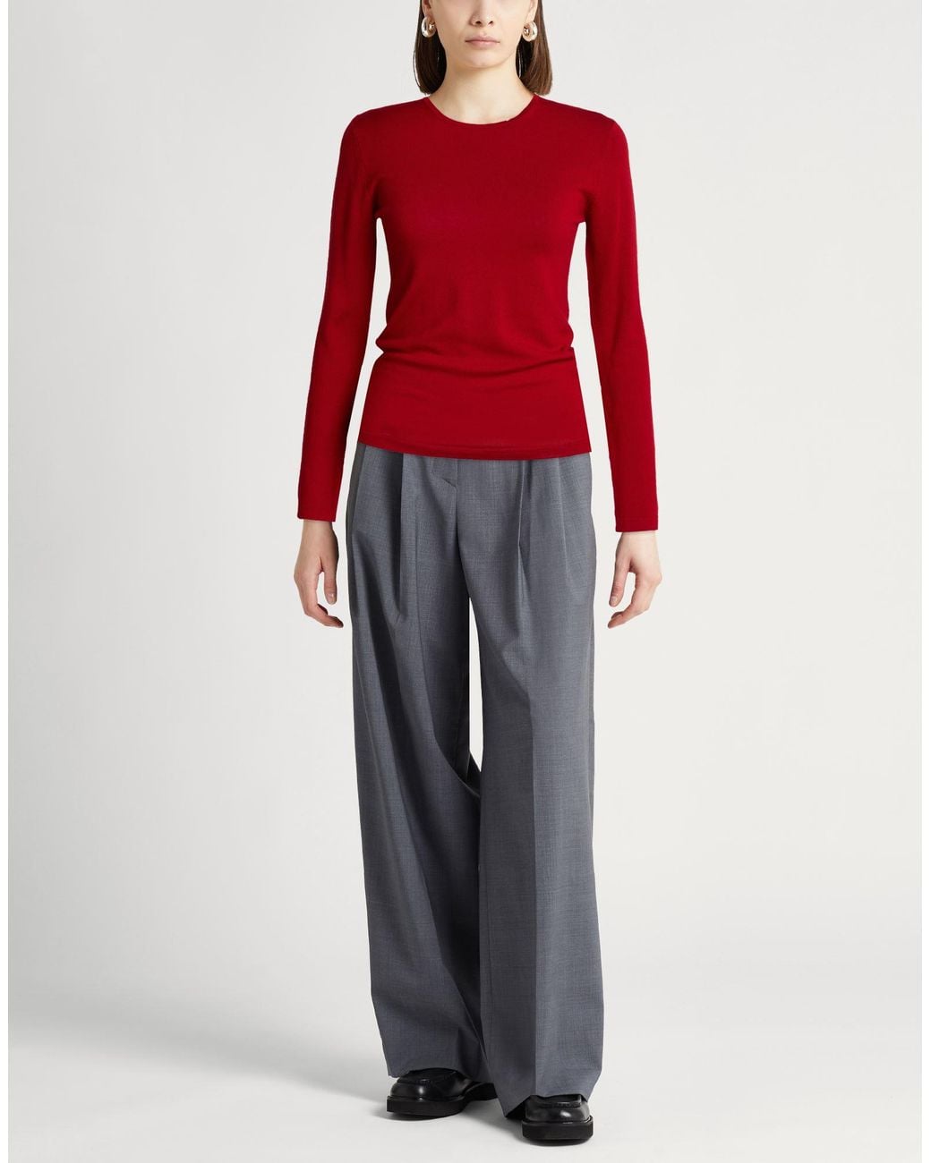 120% Lino Red Sweater Merino Wool