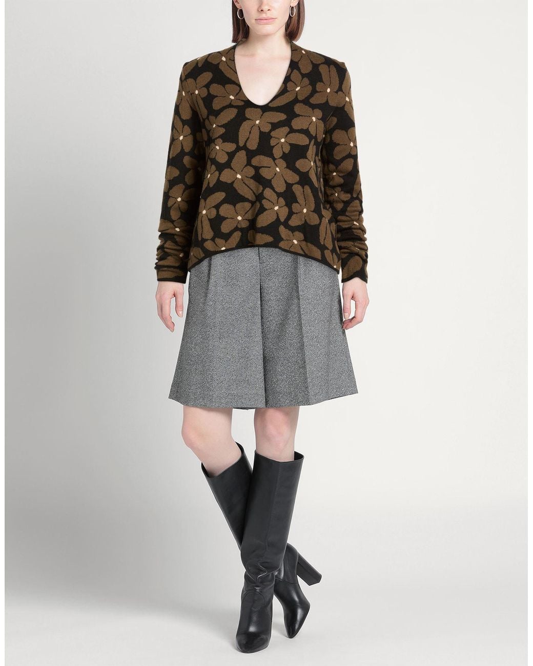ALESSIA SANTI Brown Sweater Cotton, Wool