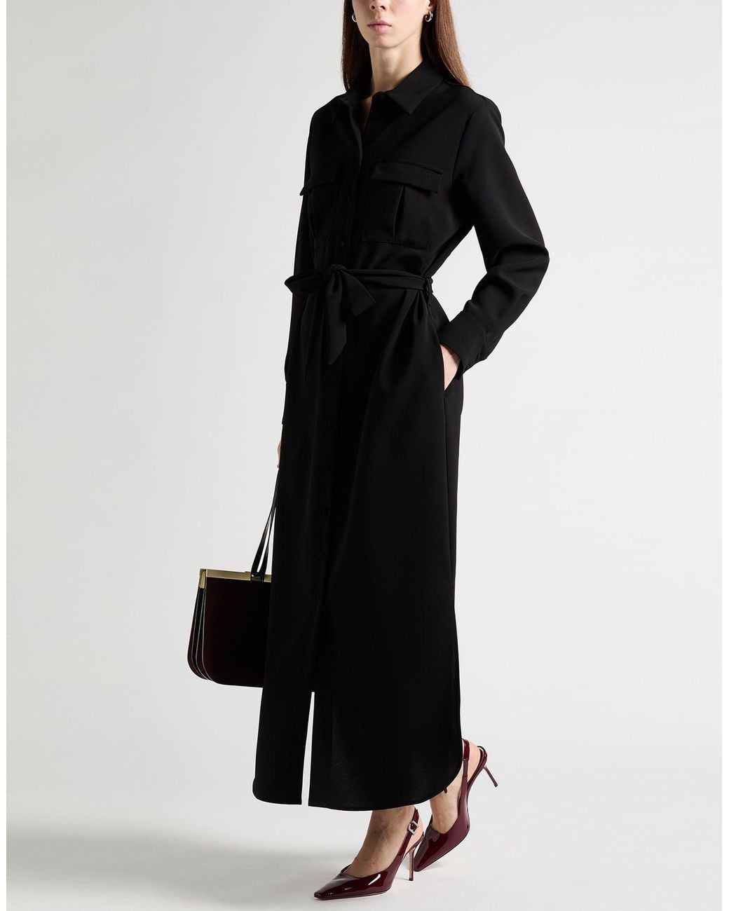 Compagnia Italiana Black Maxi Dress Polyester, Elastane