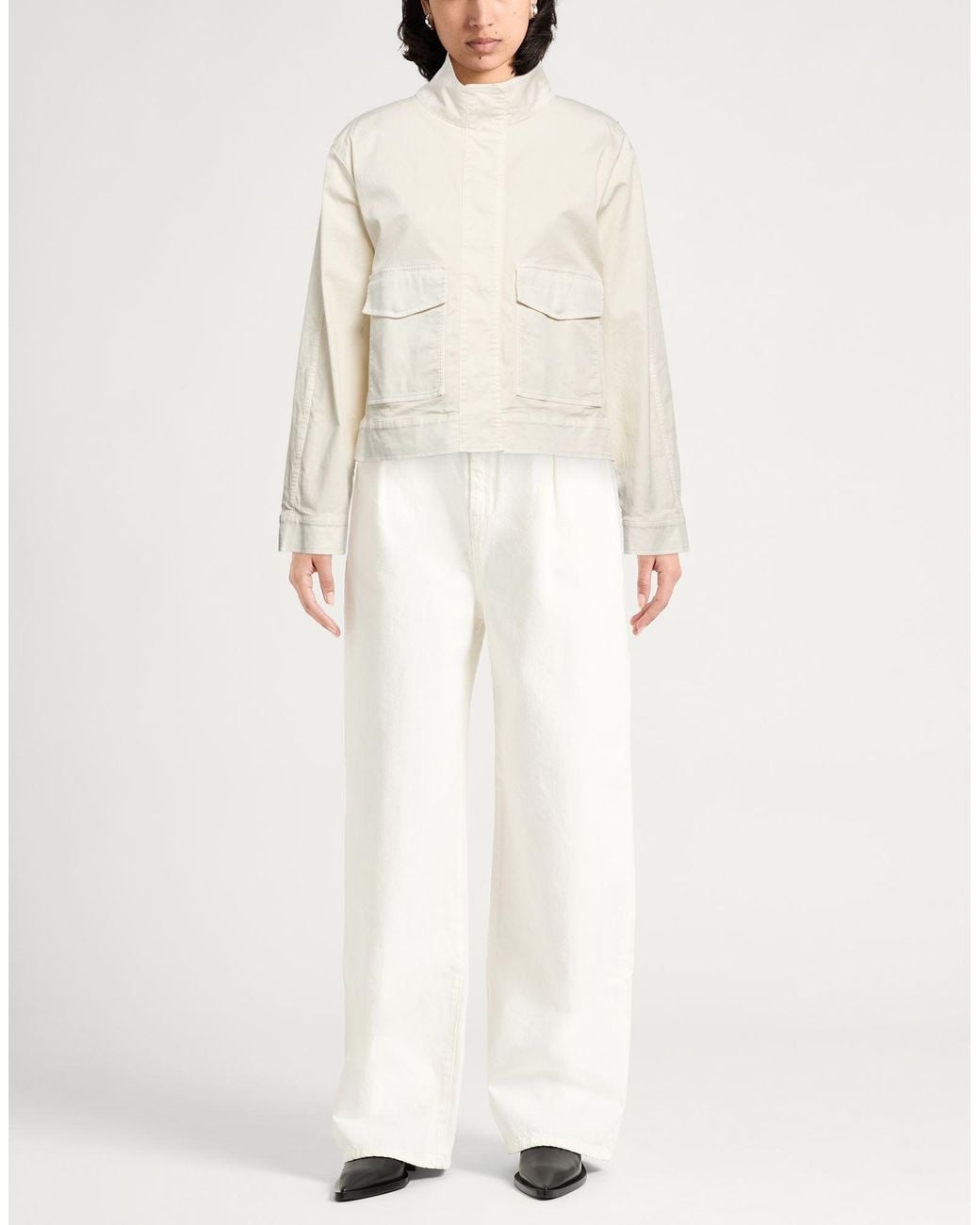 Peserico White Easy Ivory Jacket Cotton, Elastane