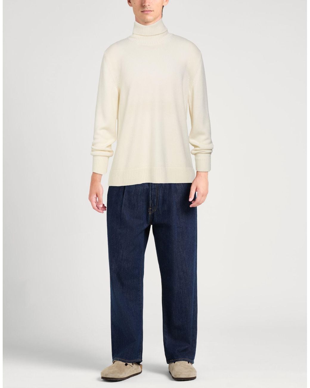 Altea White Ivory Turtleneck Virgin Wool for men