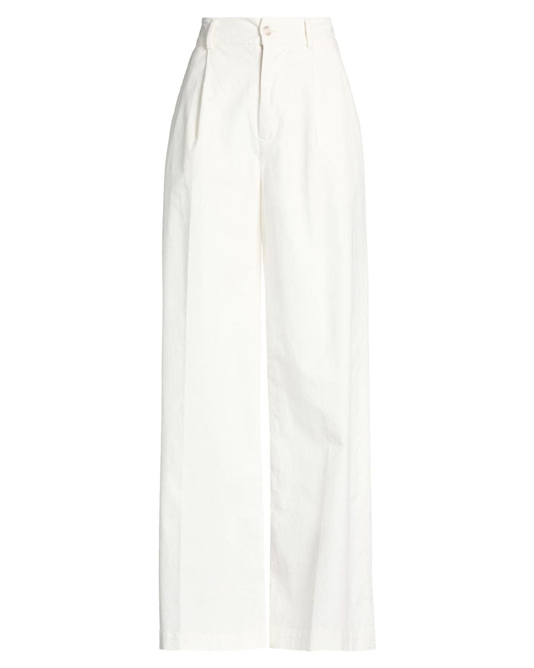 TRUE AVENUE White Ivory Pants Cotton, Modal, Elastane
