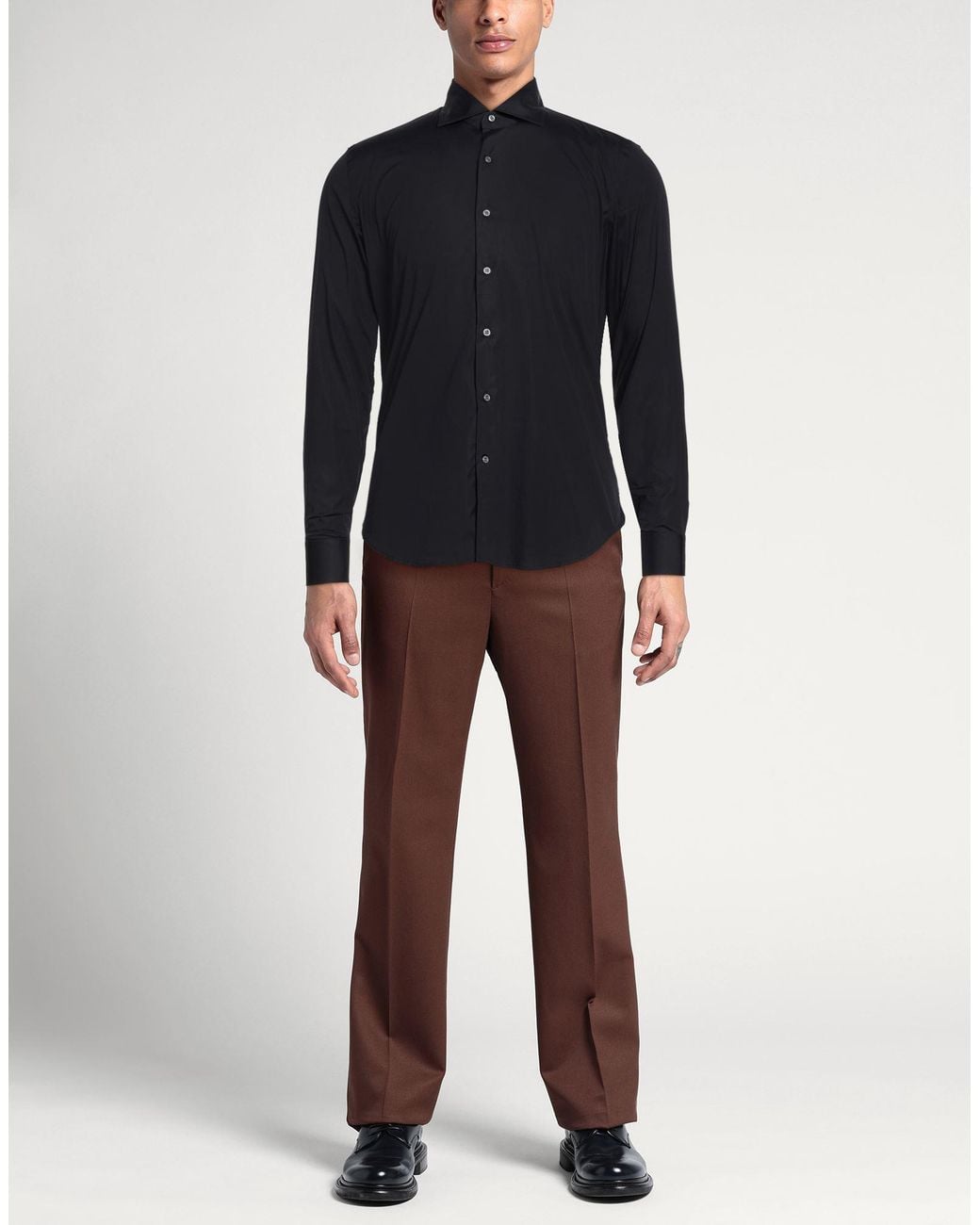 Ghirardelli Blue Shirt Cotton, Elastane for men