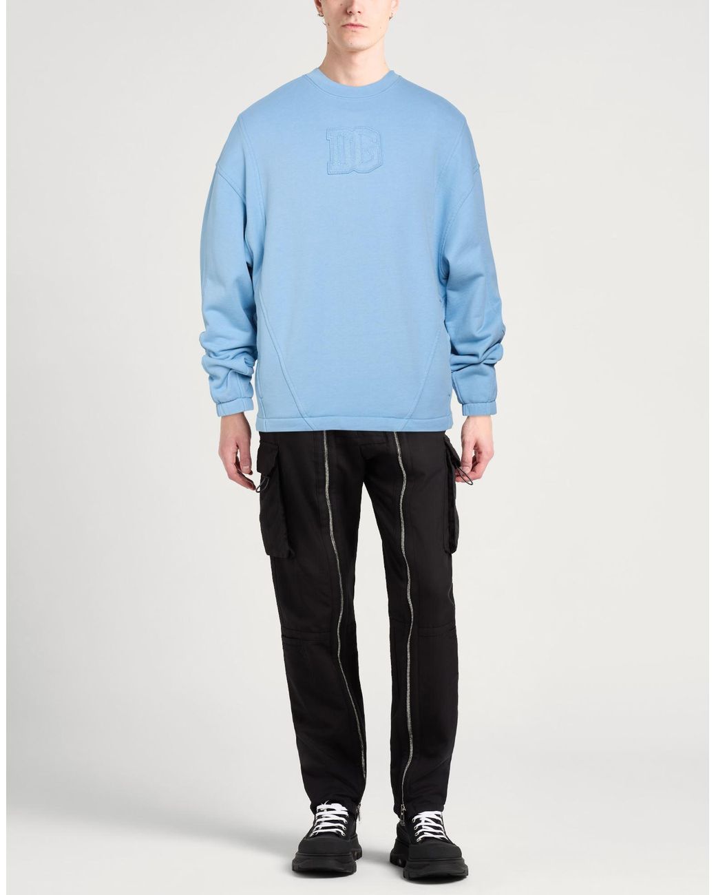 Dolce & Gabbana Blue Sweatshirt Cotton for men