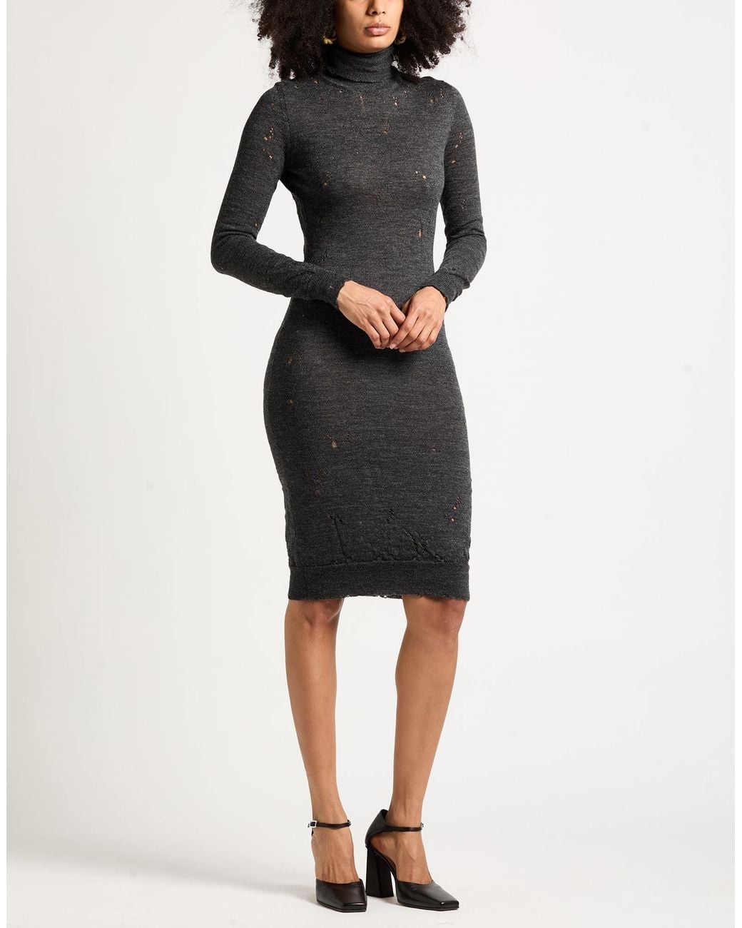 MM6 by Maison Margiela Blue Midi Dress Virgin Wool