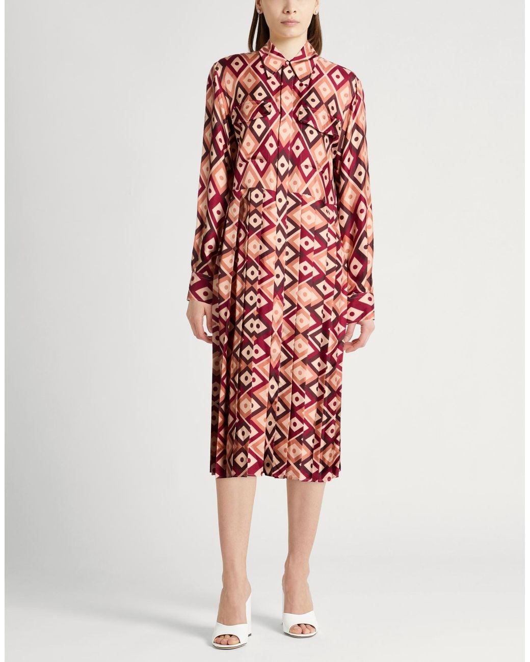 Tod's Red Midi Dress Silk